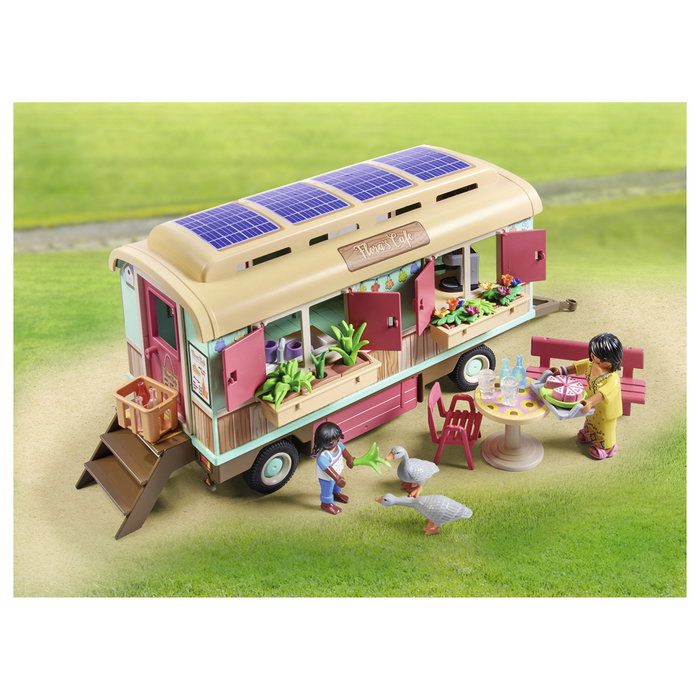Playmobil Country 71441 Caravana cafetería boutique con tren y huerto, Multicolor Playmobil Country 71441 Caravana cafetería boutique con tren y huerto, Multicolor