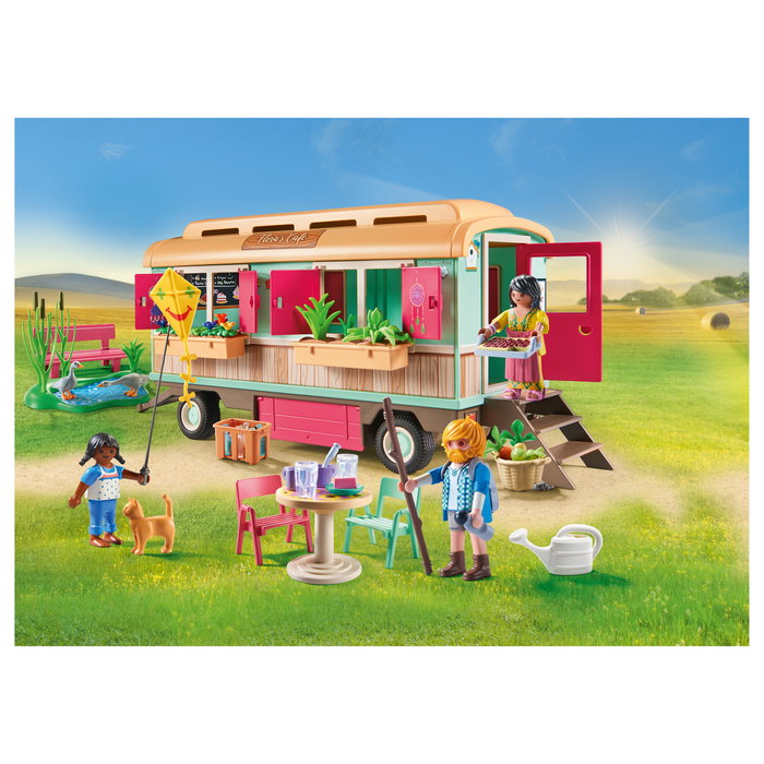 Playmobil Country 71441 Caravana cafetería boutique con tren y huerto, Multicolor Playmobil Country 71441 Caravana cafetería boutique con tren y huerto, Multicolor