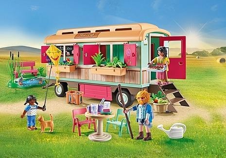 Playmobil Country 71441 Caravana cafetería boutique con tren y huerto, Multicolor Playmobil Country 71441 Caravana cafetería boutique con tren y huerto, Multicolor