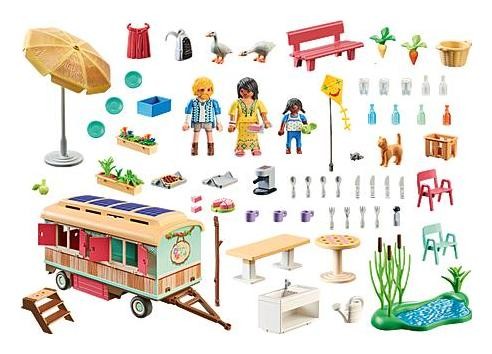 Playmobil Country 71441 Caravana cafetería boutique con tren y huerto, Multicolor Playmobil Country 71441 Caravana cafetería boutique con tren y huerto, Multicolor