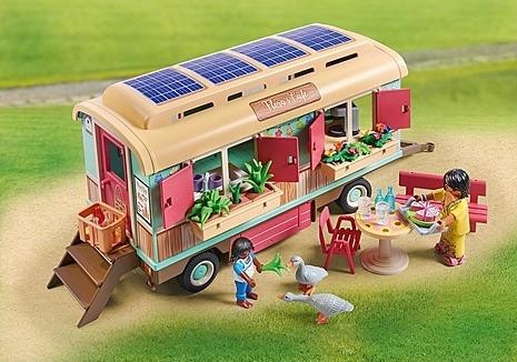 Playmobil Country 71441 Caravana cafetería boutique con tren y huerto, Multicolor Playmobil Country 71441 Caravana cafetería boutique con tren y huerto, Multicolor