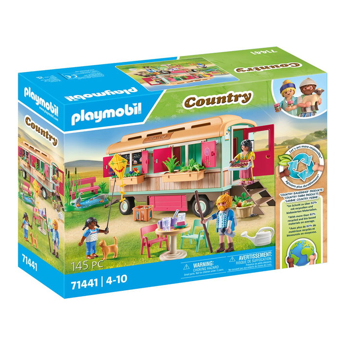 Playmobil Country 71441 Caravana cafetería boutique con tren y huerto, Multicolor Playmobil Country 71441 Caravana cafetería boutique con tren y huerto, Multicolor