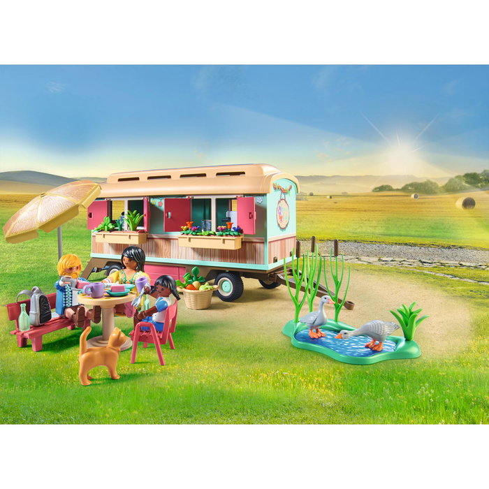 Playmobil Country 71441 Caravana cafetería boutique con tren y huerto, Multicolor Playmobil Country 71441 Caravana cafetería boutique con tren y huerto, Multicolor