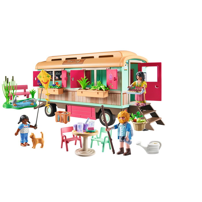 Playmobil Country 71441 Caravana cafetería boutique con tren y huerto, Multicolor Playmobil Country 71441 Caravana cafetería boutique con tren y huerto, Multicolor