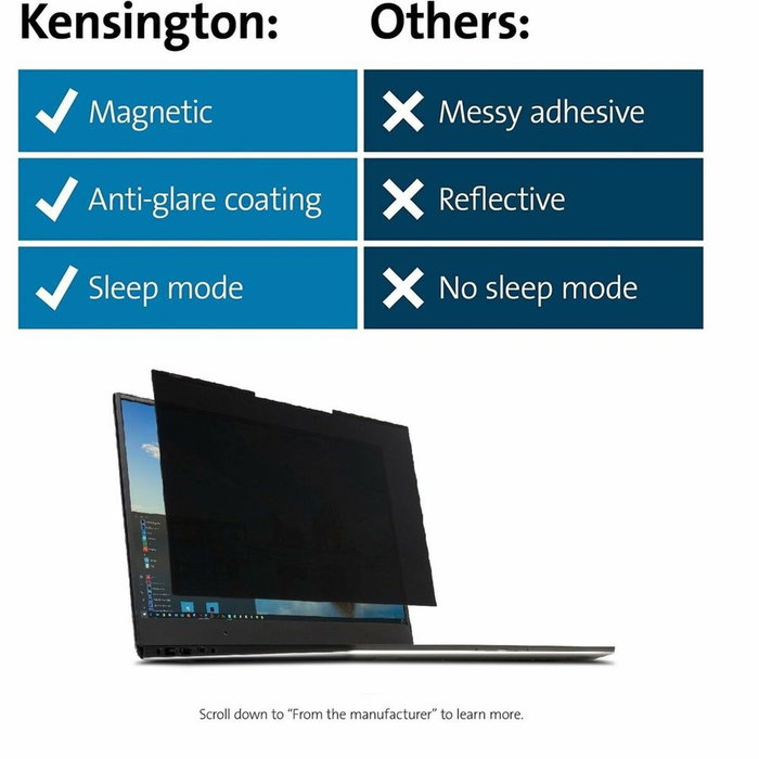 Kensington Filtro de Privacidad Magnético MagPro para Portátil 14 pulgadas 16:9