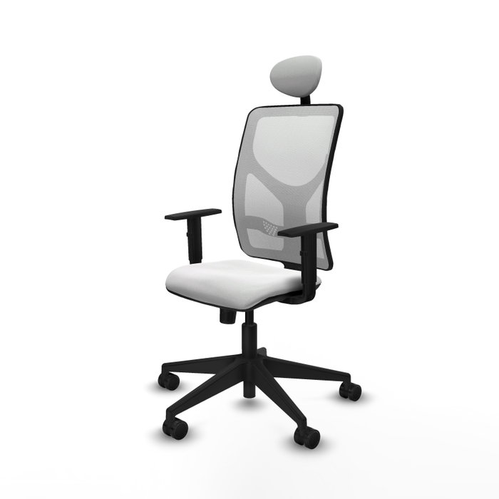 PIQUERAS Y CRESPO Silla de oficina Motilla, Mecanismo Sincro, Tela Blanca