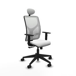 PIQUERAS Y CRESPO Silla de oficina Motilla, Mecanismo Sincro, Tela Blanca