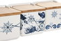 DKD Home Decor Salero Atlantico Azul Blanco Dolomita Bambu 12.5 x 12.5 x 12 cm (6 Unidades) 750ml