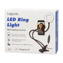 LogiLink AA0150 Anillo de Luz LED para Smartphone con Soporte, 17.8 cm (7"), 10 W, Negro