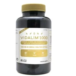 Vidalim 1000Mg Dha 60Cap. Complemento alimenticio con DHA para el cerebro, vista y corazón