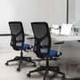 PIQUERAS Y CRESPO Silla de oficina Motilla con mecanismo Sincro/Traslack, Granate y Azul