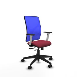 PIQUERAS Y CRESPO Silla de oficina Motilla con mecanismo Sincro/Traslack, Granate y Azul