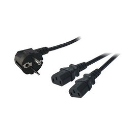 LogiLink Cable de alimentación CEE7/14-C13 en Y, 1,50 m, negro
