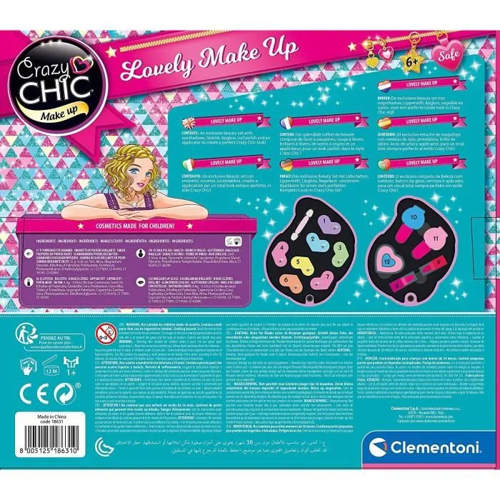 Clementoni 18642 Paleta de Maquillaje Sirene Crazy Chic