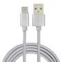 Eightt ECT-4S Cable USB-A a USB-C 1m, USB 2.0 hasta 480 Mbps, Conectores de Aluminio, Trenzado en Nylon Plata