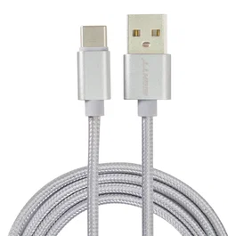 Eightt Cable USB-C a USB-A ECT-4S, 1 m, Plata, Nylon Trenzado