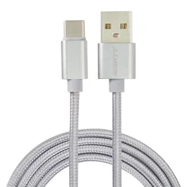 Eightt ECT-4S Cable USB-A a USB-C 1m, USB 2.0 hasta 480 Mbps, Conectores de Aluminio, Trenzado en Nylon Plata