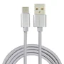 Eightt ECT-4S Cable USB-A a USB-C 1m, USB 2.0 hasta 480 Mbps, Conectores de Aluminio, Trenzado en Nylon Plata