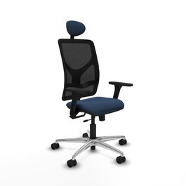 PIQUERAS Y CRESPO Silla de oficina Motilla con mecanismo Sincro/Traslack, Azul marino y Negro