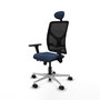 PIQUERAS Y CRESPO Silla de oficina Motilla con mecanismo Sincro/Traslack, Azul marino y Negro