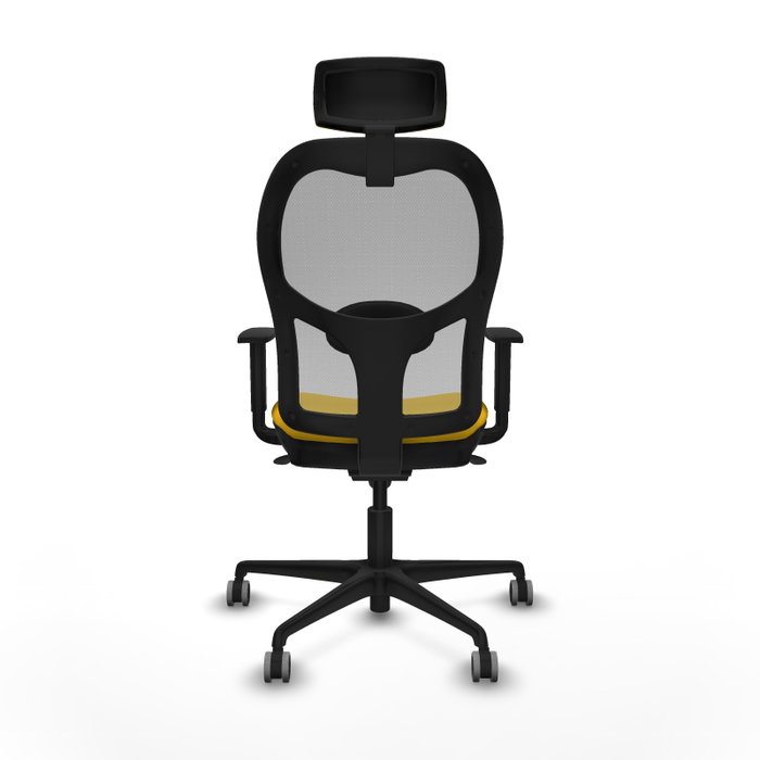PIQUERAS Y CRESPO Silla de oficina Jorquera con mecanismo Sincro, Tela Amarillo y Malla Gris PIQUERAS Y CRESPO Silla de oficina Jorquera con mecanismo Sincro, Tela Amarillo y Malla Gris