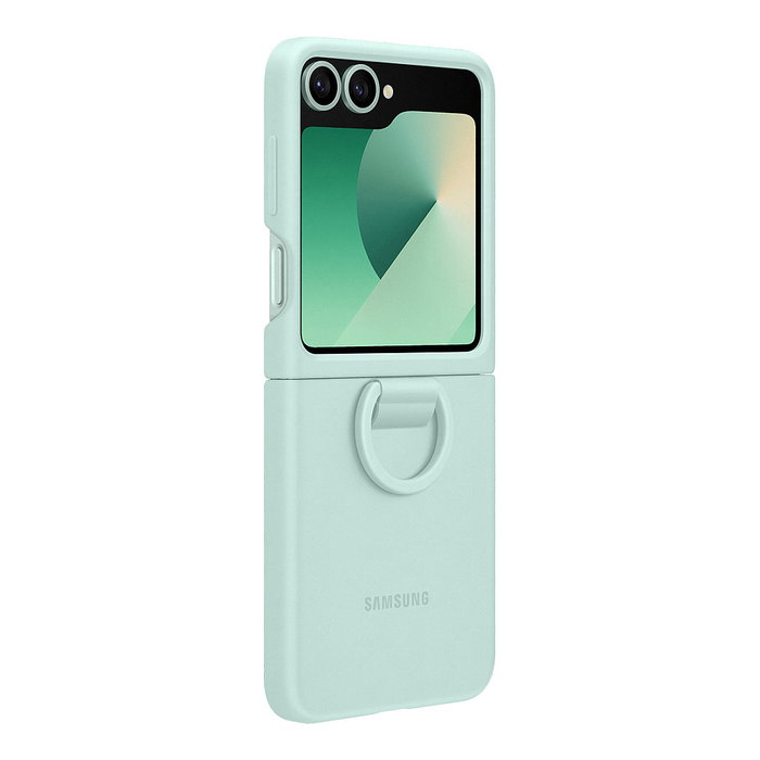 Samsung Silicone Case with Ring para Galaxy Z Flip6, Menta Samsung Silicone Case with Ring para Galaxy Z Flip6, Menta