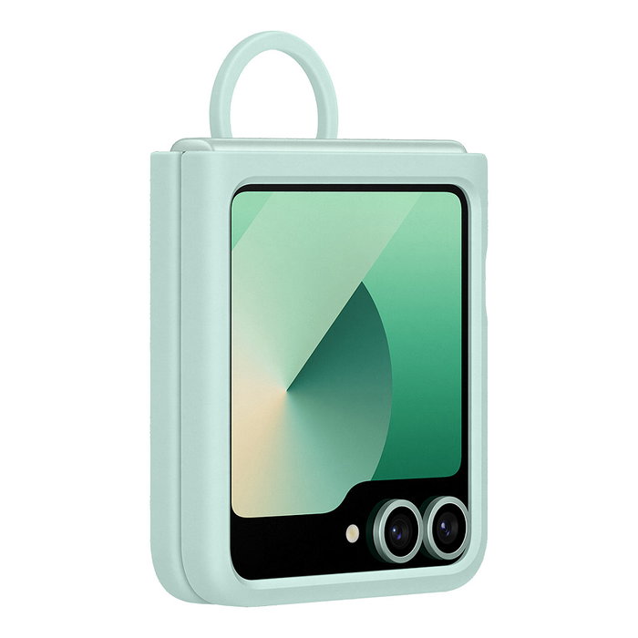 Samsung Silicone Case with Ring para Galaxy Z Flip6, Menta Samsung Silicone Case with Ring para Galaxy Z Flip6, Menta