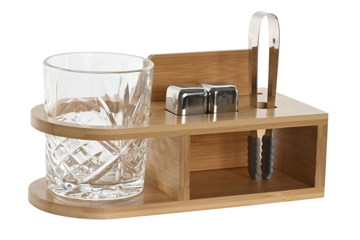 DKD Home Decor Whisky Set 4 Bambú Cristal Natural DKD Home Decor Whisky Set 4 Bambú Cristal Natural