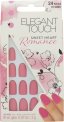 Elegant Touch Set de 24 Uñas Postizas Ovaladas con Pegamento Sweet Heart Romance