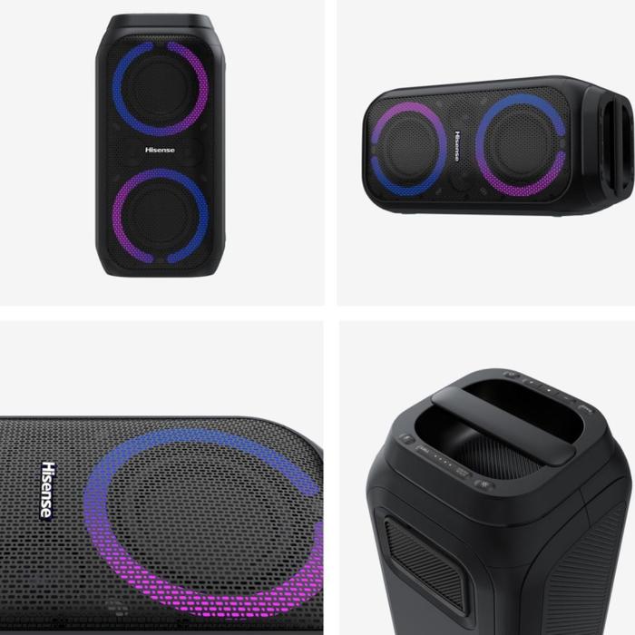 Hisense Party Rocket 160 Altavoz para fiestas portátil 160 W Negro IPX4 Bluetooth 12 h batería