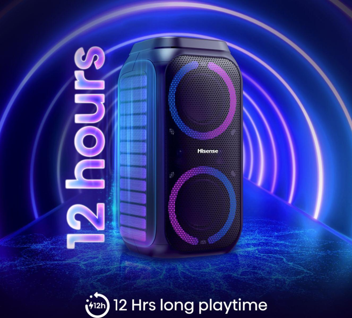 Hisense Party Rocket 160 Altavoz para fiestas portátil 160 W Negro IPX4 Bluetooth 12 h batería