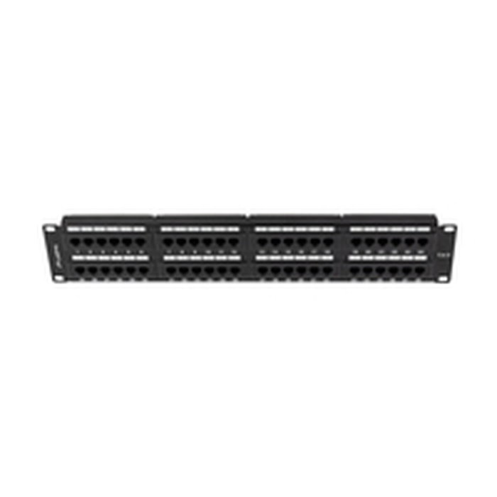 Lanberg Patch panel 48 puertos 2U 19 pulgadas Cat.6 negro