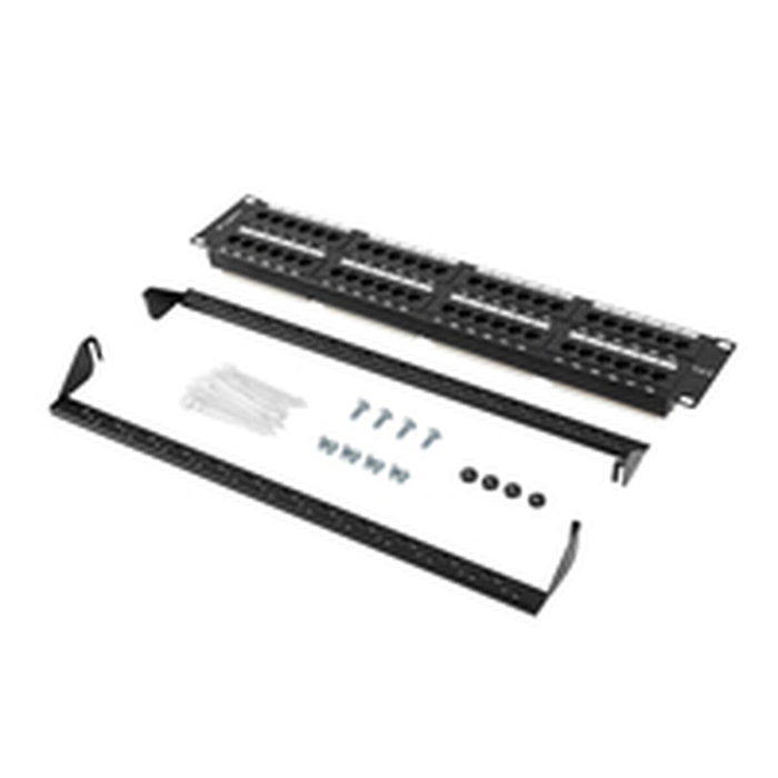 Lanberg Patch panel 48 puertos 2U 19 pulgadas Cat.6 negro