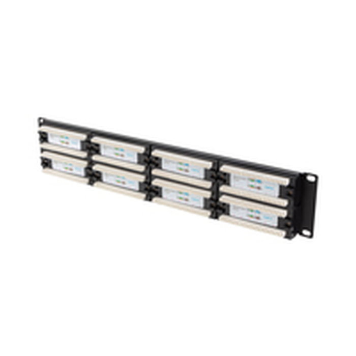 Lanberg Patch panel 48 puertos 2U 19 pulgadas Cat.6 negro
