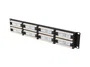 Lanberg PPU6-2048-B Patch Panel de Bastidor 2U 19", 48 Puertos RJ45, Categoría 6 (Cat6), Color Negro