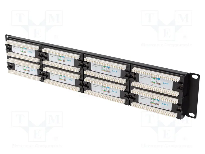 Lanberg PPU6-2048-B Patch Panel 48 puertos Cat.6 2U 19 pulgadas Negro