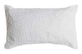 DKD Home Decor Cojín de Poliéster Blanco con Diseño Floral Bordado