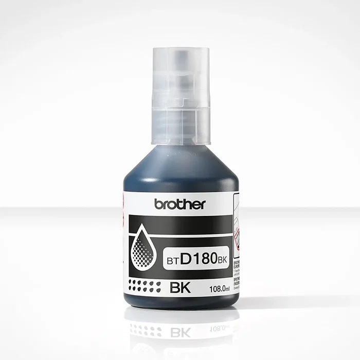 Brother BTD180BK Tinta Original Negra - Cartucho Recambio para Brother DCP-T580DW, DCP-T583DW, DCP-T780DW - Rendimiento 7500 páginas