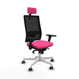 PIQUERAS Y CRESPO Silla de oficina Horna Rosa con mecanismo Sincro