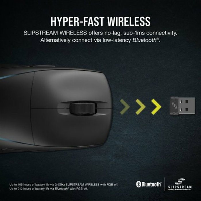 Corsair M75 Ratón Gaming Inalámbrico de 26000 dpi Negro
