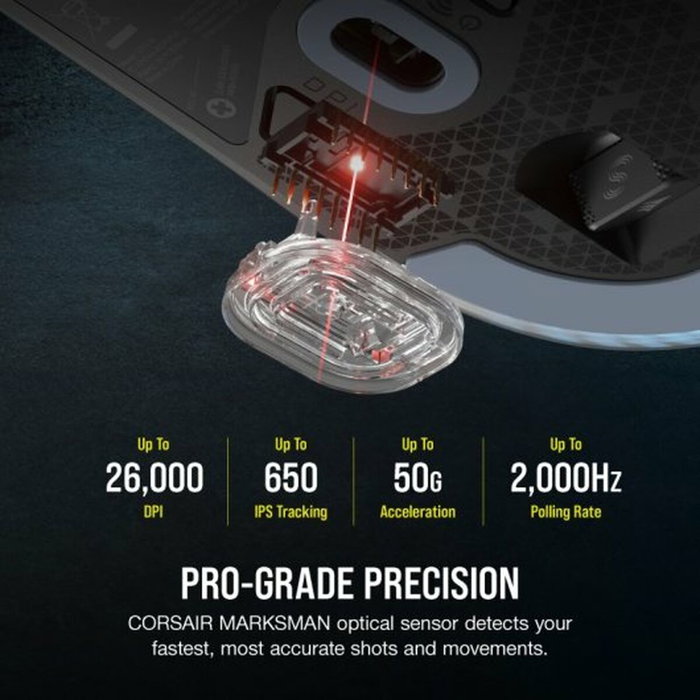 Corsair M75 Ratón Gaming Inalámbrico de 26000 dpi Negro