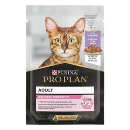 Purina Pro Plan Delicate Pavo - Alimento Húmedo para Gatos Digestión Sensible en Salsa, con Omega 3 y 6, 26 Sobres de 85g