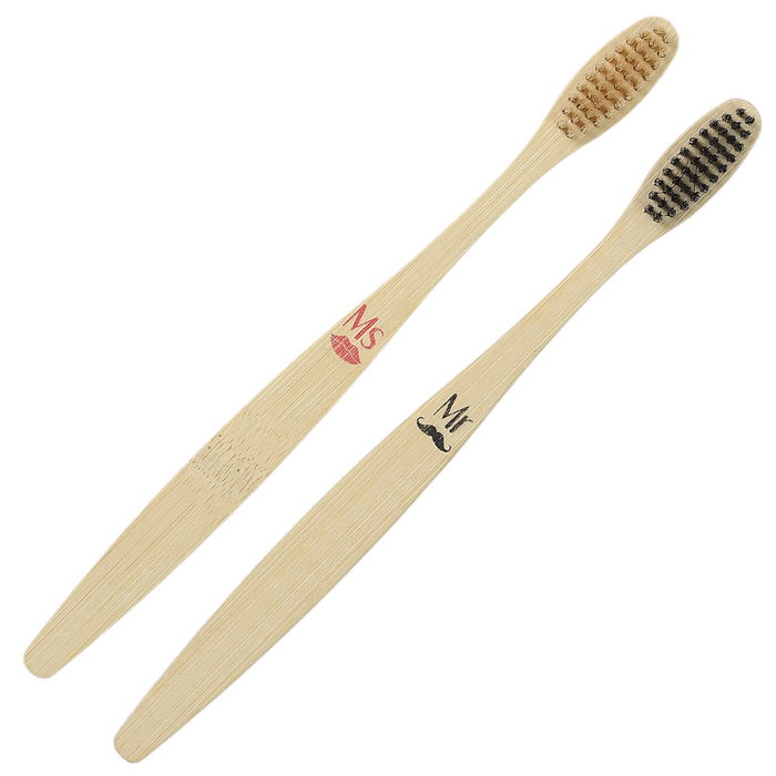 Cosmetic Club Juego 2 Cepillos Dientes Bambú Suaves Ecológicos