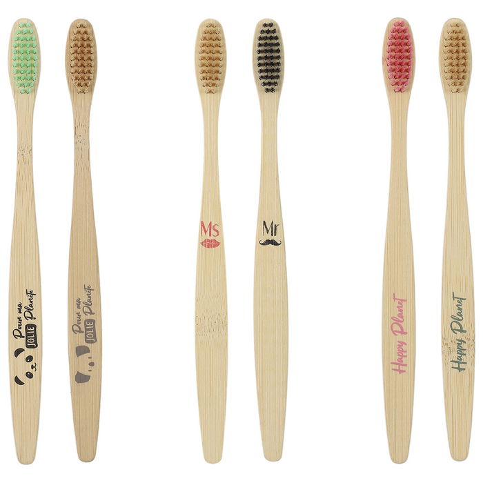 Cosmetic Club Juego 2 Cepillos Dientes Bambú Suaves Ecológicos