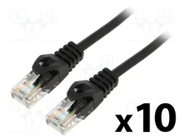 LANBERG Patch cord Cat 5e U/UTP RJ45 1m negro