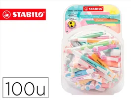 Stabilo Rotulador Fluorescente Swing Cool Pastel Bombonera 100 Unidades Colores Surtidos Trazo 2-5mm