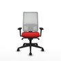 PIQUERAS Y CRESPO Silla de oficina Horna con mecanismo Sincro, Rojo y Blanco