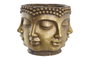 DKD Home Decor Macetero Magnesia Buda Envejecido Dorado
