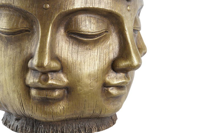 DKD Home Decor Macetero Magnesia Buda Envejecido Dorado