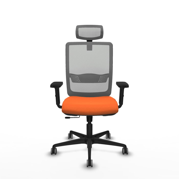 PIQUERAS Y CRESPO Silla de oficina Haches con mecanismo Sincro/Traslack, Naranja y Gris